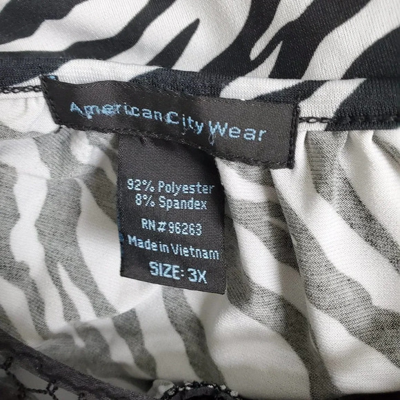 AMERICAN CITY WEAR | Zebra Print Crochet Neck 3X - Picture 7 of 7